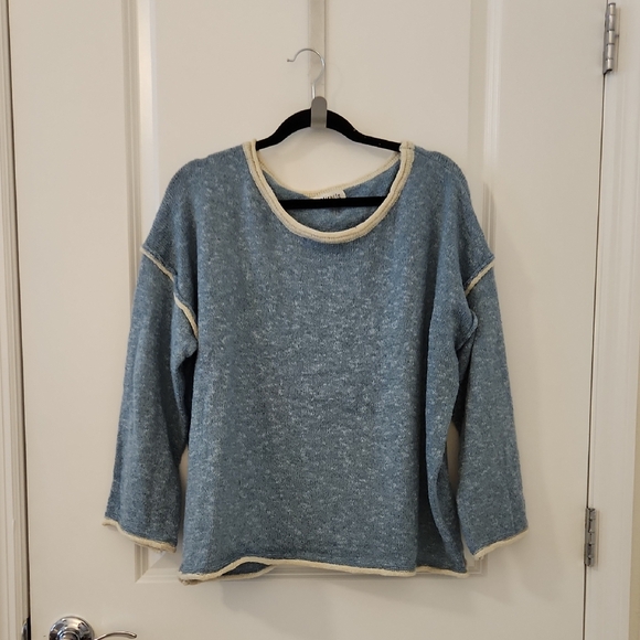 Miracle Sweaters - Miracle Blue Sweater with Cream Trim